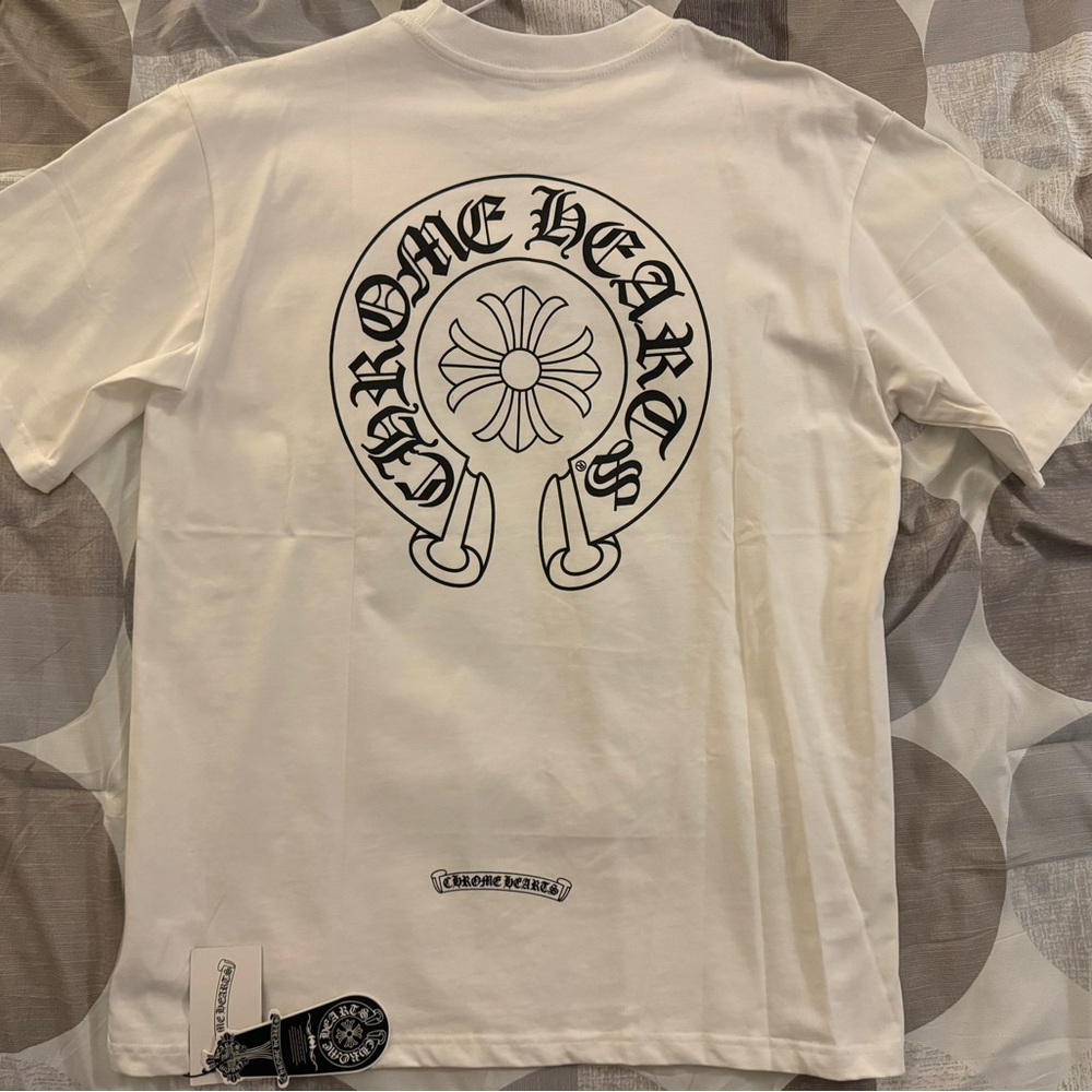Chrome Hearts Horse Shoe Logo Pocket Short Sleeve White T-Shirt Size XXL